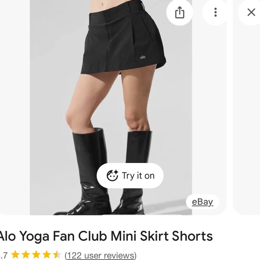 ALO Yoga Charcoal Skirt Shorts